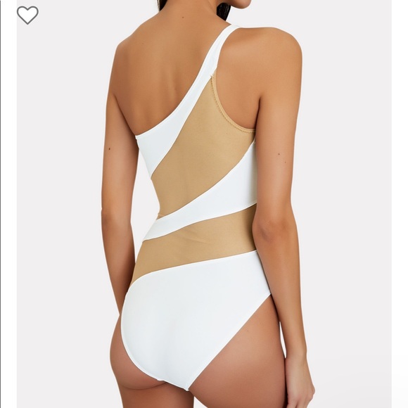 Snake Mesh Mio One Piece in White - Norma Kamali - Picture 3 of 4